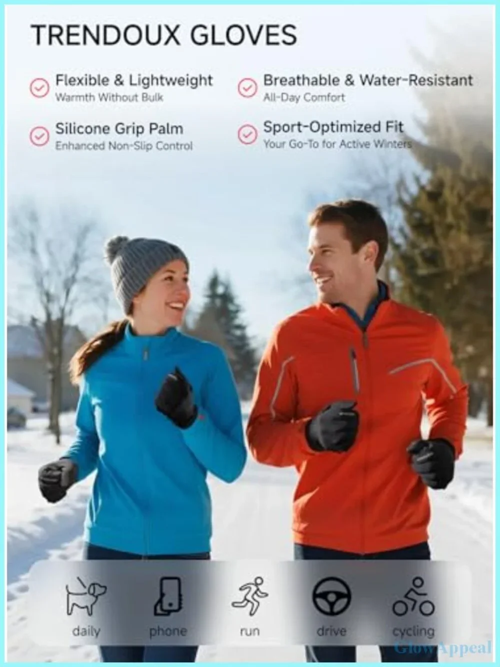 Touchscreen Winter Gloves Men Women Thermal Fleece Lined Water Resistant